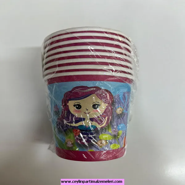 Deniz Kızı Temalı Karton Bardak 